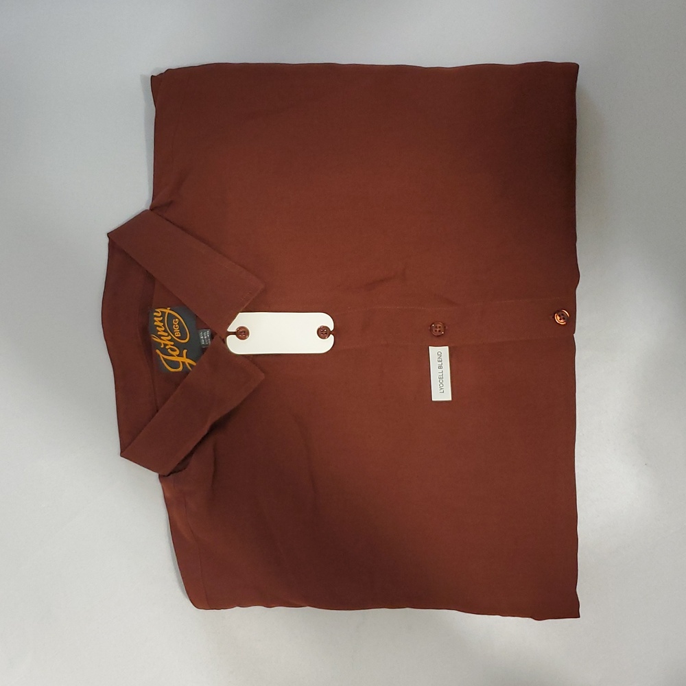 Johnny Bigg NWOT Men's Linen Button Down Soft Chocolate Brown LS Shirt Size 4XL